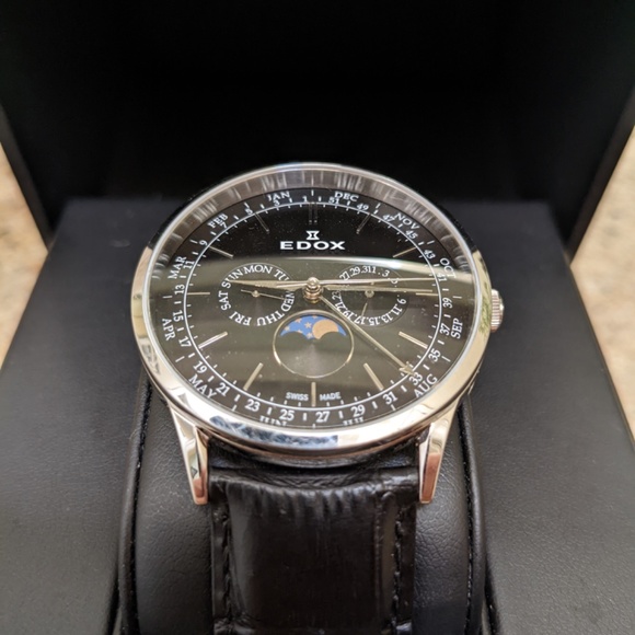 EDOX Les Vauberts Moon Phase Watch - Picture 5 of 13